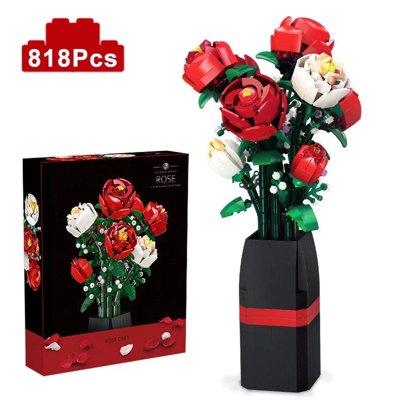 Rose Vase Building Set | 818 PCS
