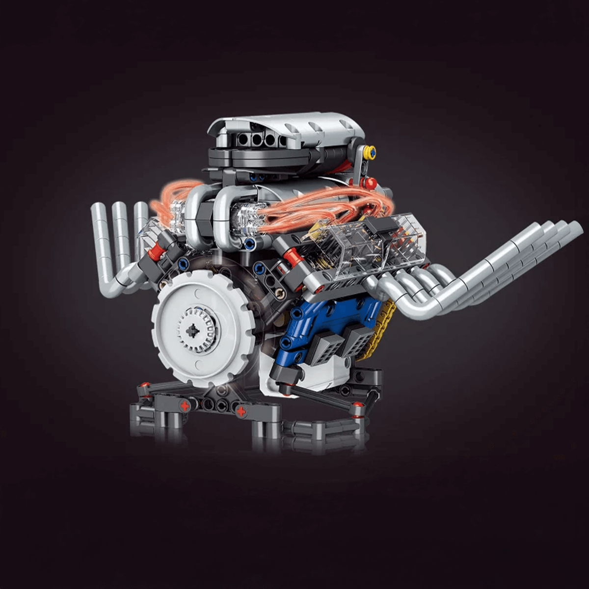 Motorised Hot Rod V8 Engine 664pcs