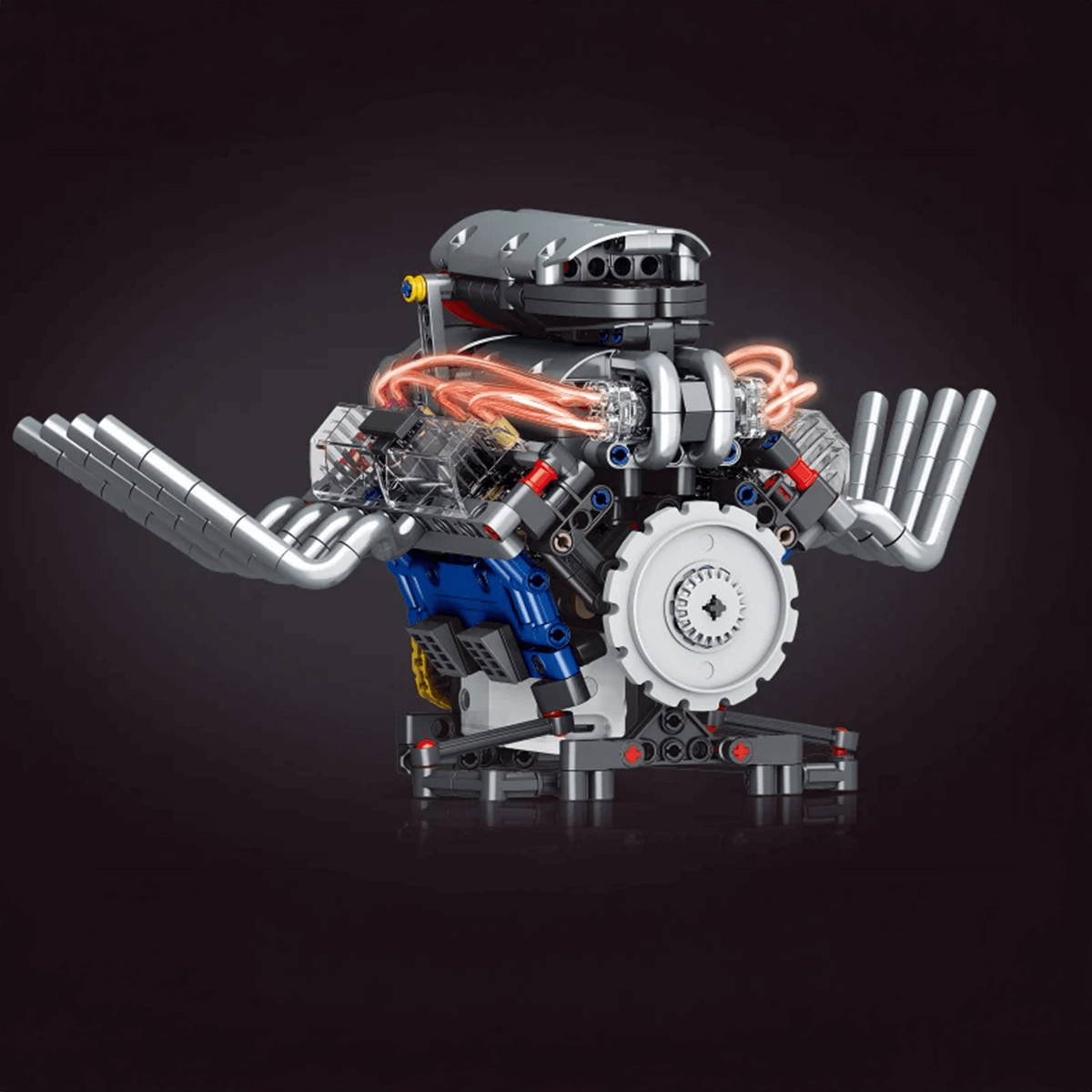 Motorised Hot Rod V8 Engine 664pcs
