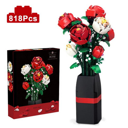 Rose Vase Building Set | 818 PCS