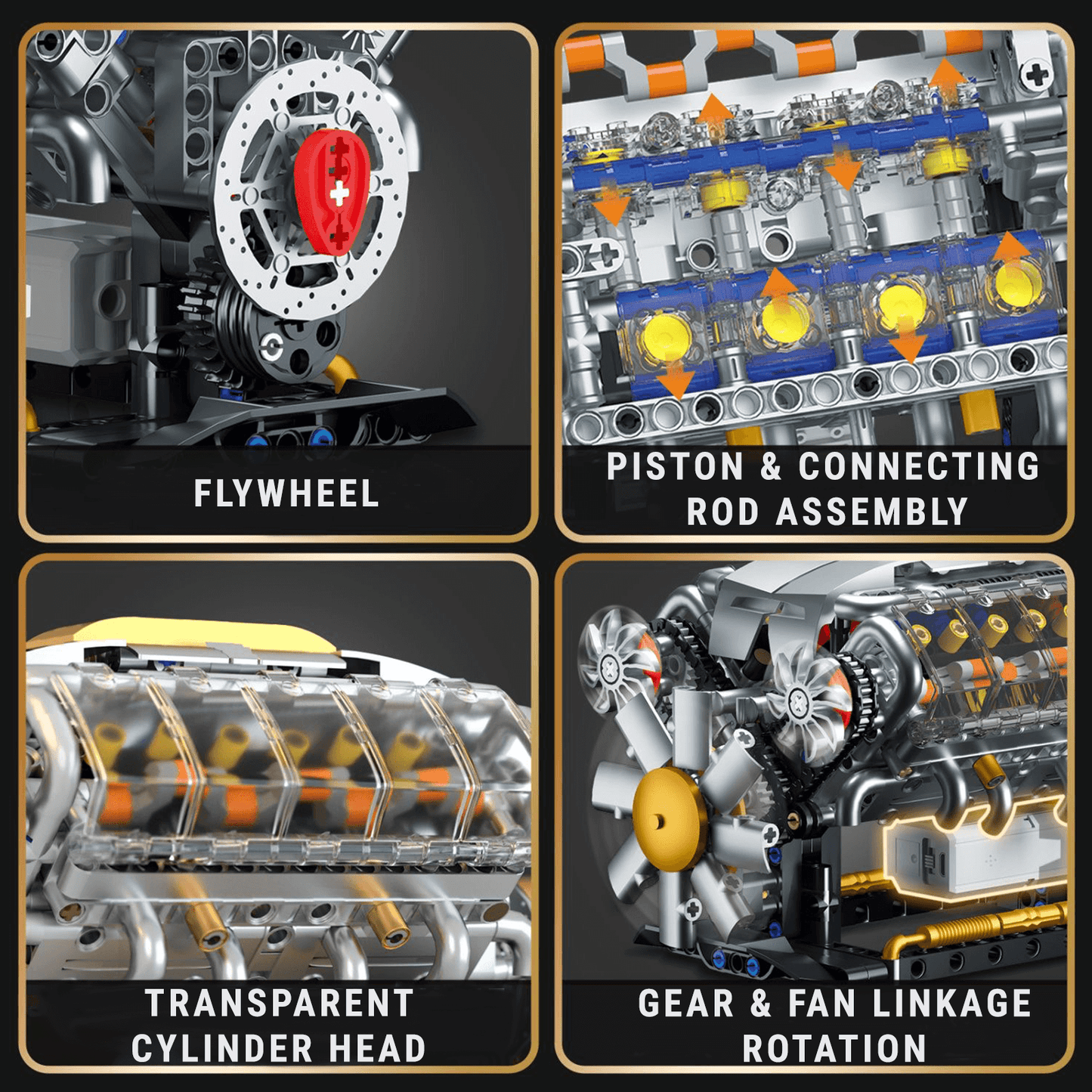 Motor V8 motorizado 691 peças